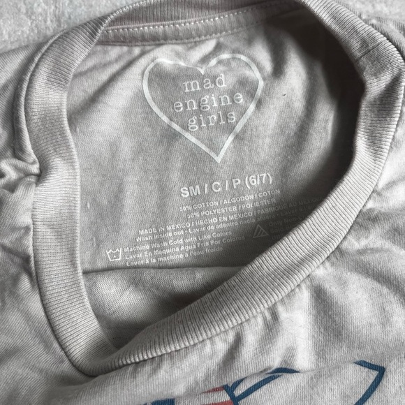 MAD Engine White and Red Short Sleeve Tee Casual Graphic - Picture 3 of 5